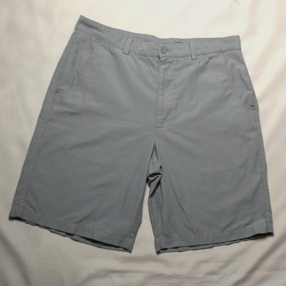 BOLLE mens SHORTS golf GRAY striped SPORT casual ATHLETIC pinstripe SIZE 35